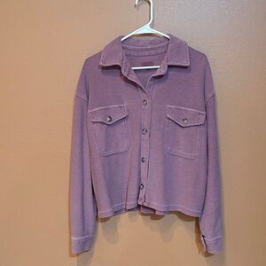 Purple Corduroy Button-Up Jacket